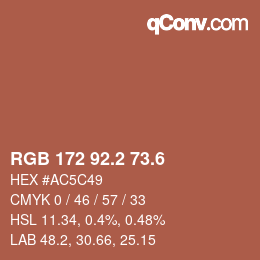 カラーコード: RGB 172 92.2 73.6 | qconv.com
