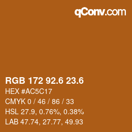 カラーコード: RGB 172 92.6 23.6 | qconv.com