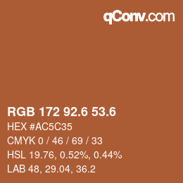 カラーコード: RGB 172 92.6 53.6 | qconv.com