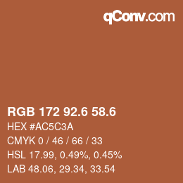 カラーコード: RGB 172 92.6 58.6 | qconv.com