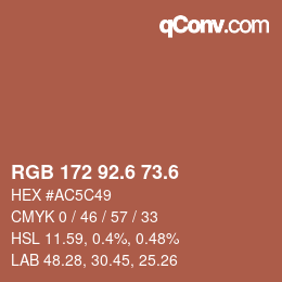 カラーコード: RGB 172 92.6 73.6 | qconv.com