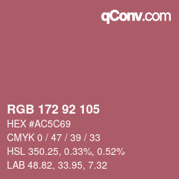 Color code: RGB 172 92 105 | qconv.com