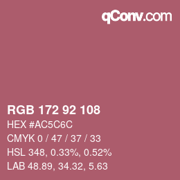 Color code: RGB 172 92 108 | qconv.com