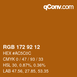 颜色代码: RGB 172 92 12 | qconv.com