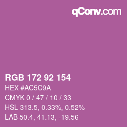 カラーコード: RGB 172 92 154 | qconv.com