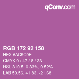 Color code: RGB 172 92 158 | qconv.com