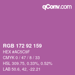 カラーコード: RGB 172 92 159 | qconv.com