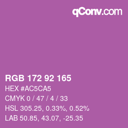 Color code: RGB 172 92 165 | qconv.com