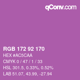 カラーコード: RGB 172 92 170 | qconv.com