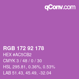 カラーコード: RGB 172 92 178 | qconv.com