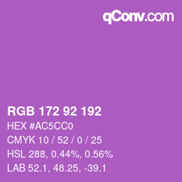 カラーコード: RGB 172 92 192 | qconv.com