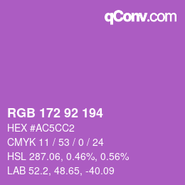 颜色代码: RGB 172 92 194 | qconv.com