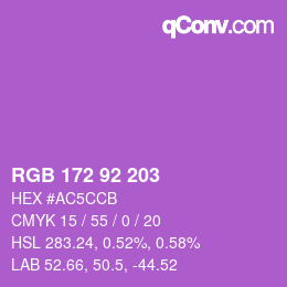 カラーコード: RGB 172 92 203 | qconv.com