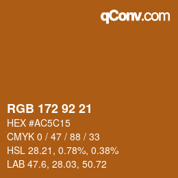 カラーコード: RGB 172 92 21 | qconv.com