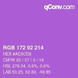 颜色代码: RGB 172 92 214 | qconv.com