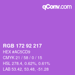 颜色代码: RGB 172 92 217 | qconv.com