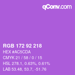 Color code: RGB 172 92 218 | qconv.com