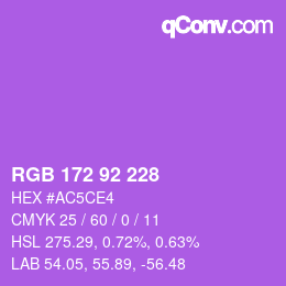 カラーコード: RGB 172 92 228 | qconv.com