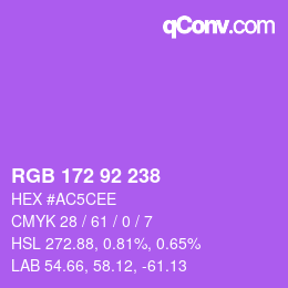 Color code: RGB 172 92 238 | qconv.com
