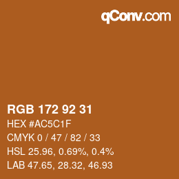 カラーコード: RGB 172 92 31 | qconv.com