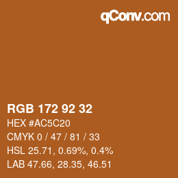 カラーコード: RGB 172 92 32 | qconv.com