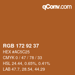 颜色代码: RGB 172 92 37 | qconv.com