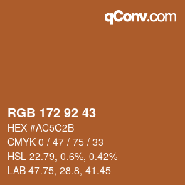カラーコード: RGB 172 92 43 | qconv.com
