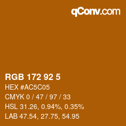 カラーコード: RGB 172 92 5 | qconv.com