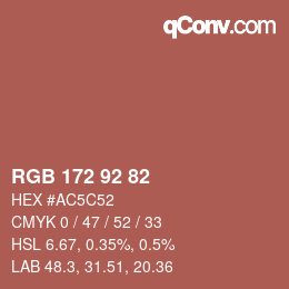 Color code: RGB 172 92 82 | qconv.com
