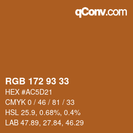 Color code: RGB 172 93 33 | qconv.com