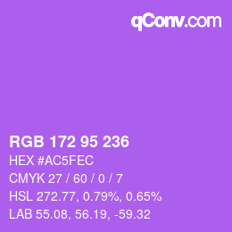 Código de color: RGB 172 95 236 | qconv.com