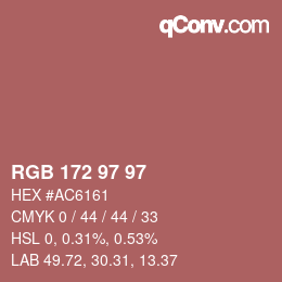 Color code: RGB 172 97 97 | qconv.com