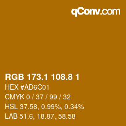 Color code: RGB 173.1 108.8 1 | qconv.com