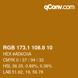 Color code: RGB 173.1 108.8 10 | qconv.com