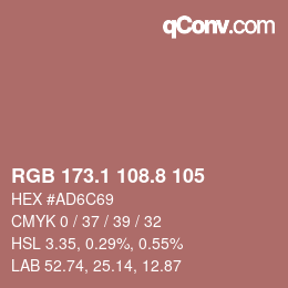Farbcode: RGB 173.1 108.8 105 | qconv.com