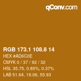 カラーコード: RGB 173.1 108.8 14 | qconv.com