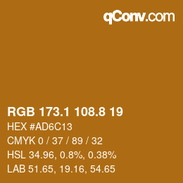 Color code: RGB 173.1 108.8 19 | qconv.com