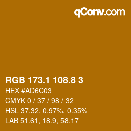 Color code: RGB 173.1 108.8 3 | qconv.com
