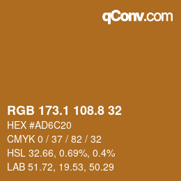Color code: RGB 173.1 108.8 32 | qconv.com