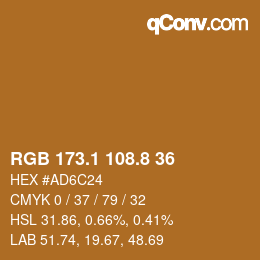 Color code: RGB 173.1 108.8 36 | qconv.com