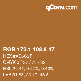 Color code: RGB 173.1 108.8 47 | qconv.com