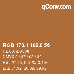 Color code: RGB 173.1 108.8 56 | qconv.com