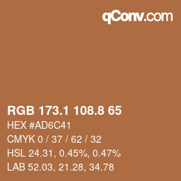 Farbcode: RGB 173.1 108.8 65 | qconv.com