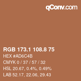 Color code: RGB 173.1 108.8 75 | qconv.com