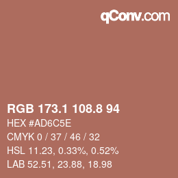 Código de color: RGB 173.1 108.8 94 | qconv.com