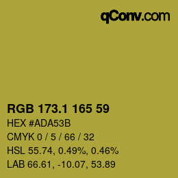 カラーコード: RGB 173.1 165 59 | qconv.com