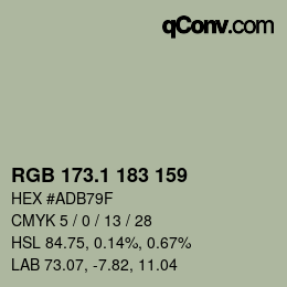 Color code: RGB 173.1 183 159 | qconv.com