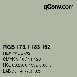 Color code: RGB 173.1 183 162 | qconv.com