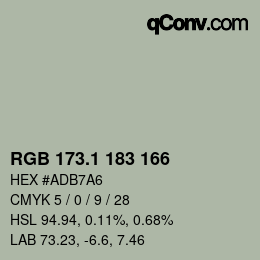 Color code: RGB 173.1 183 166 | qconv.com
