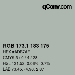 カラーコード: RGB 173.1 183 175 | qconv.com